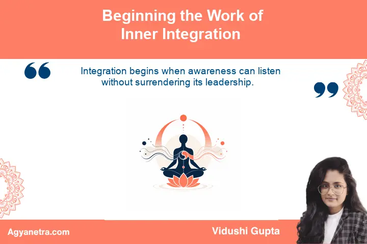 Beginning Inner Integration A calm person bringing protective emotional parts into conscious inner integration