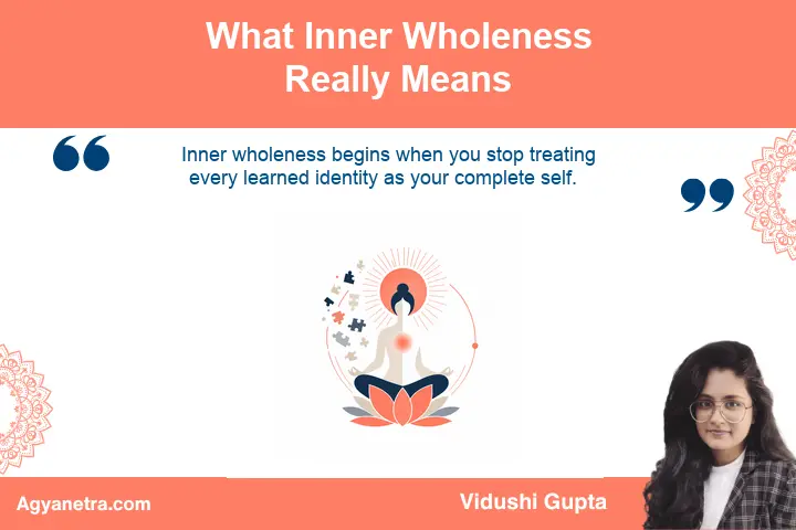 Reflective spiritual scene representing wholeness beyond learned identity