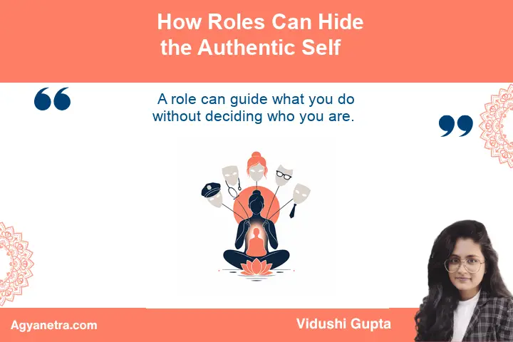 Roles and the Authentic Self A person reflecting on social roles and the authentic self beneath external identities