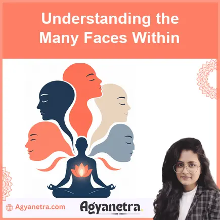 A person calmly observing the different emotional parts of the inner self