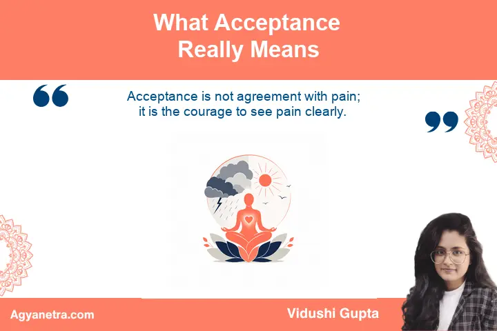 A calm person observing difficult emotions with clarity and compassion