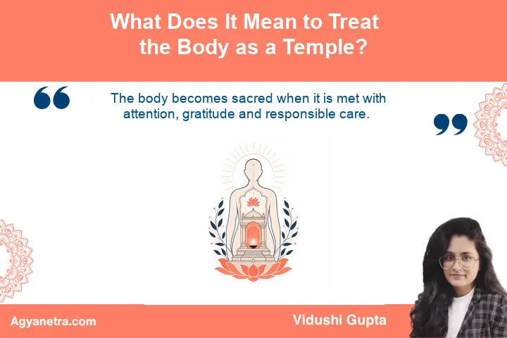 Peaceful human figure representing the body as a sacred temple