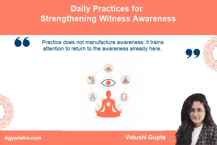 Mindful breathing and journaling practices for witness awareness
