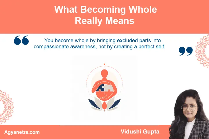 Person embracing light and shadow as symbols of inner wholeness