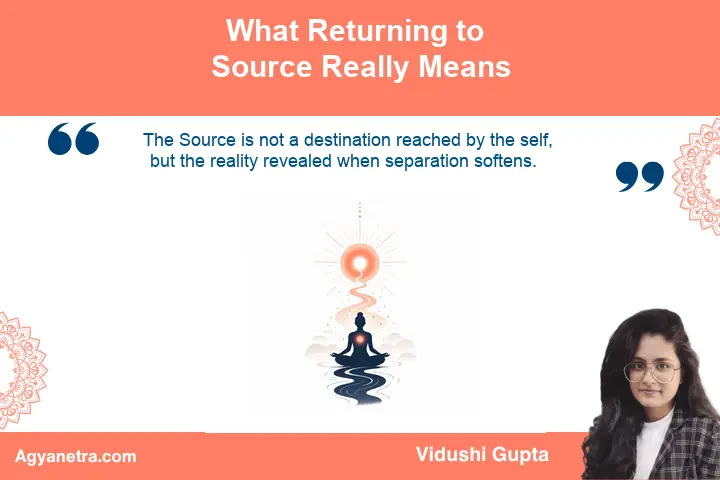 Meditative person recognizing an inner connection with the Source