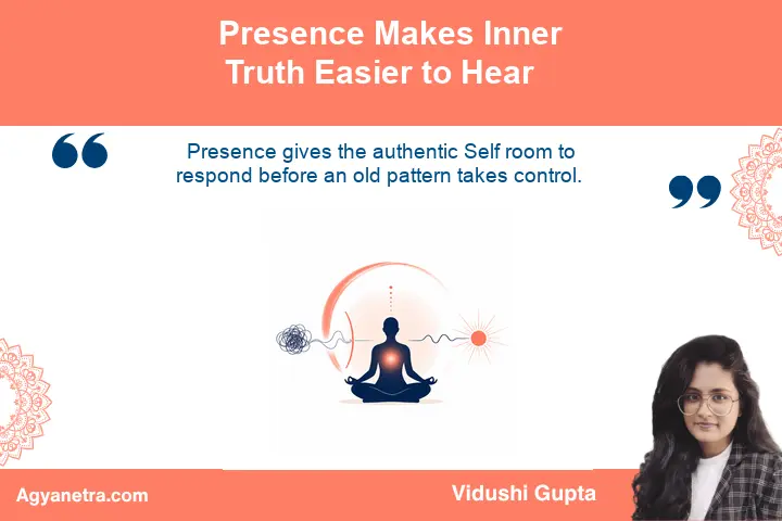Calm person practicing presence and listening to inner truth
