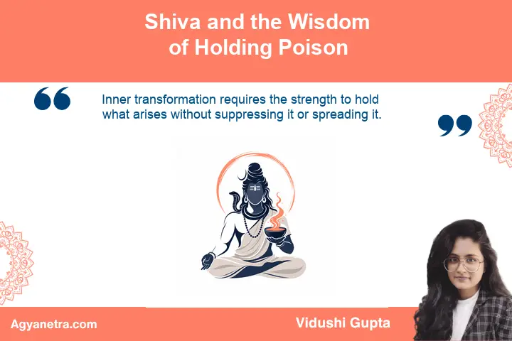 Shiva as Neelkantha holding the cosmic poison with calm awareness