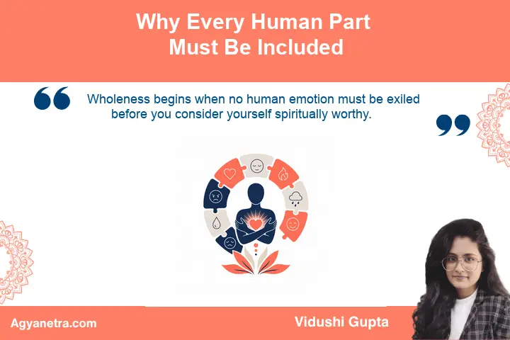 Person compassionately accepting the full range of human emotions