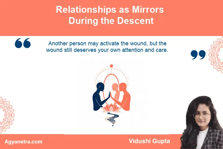 Two figures reflected in a mirror symbolizing emotional triggers in relationships