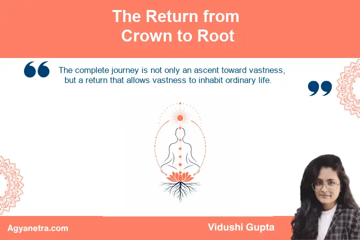 Spiritual awareness descending from the Crown toward embodied life at the Root