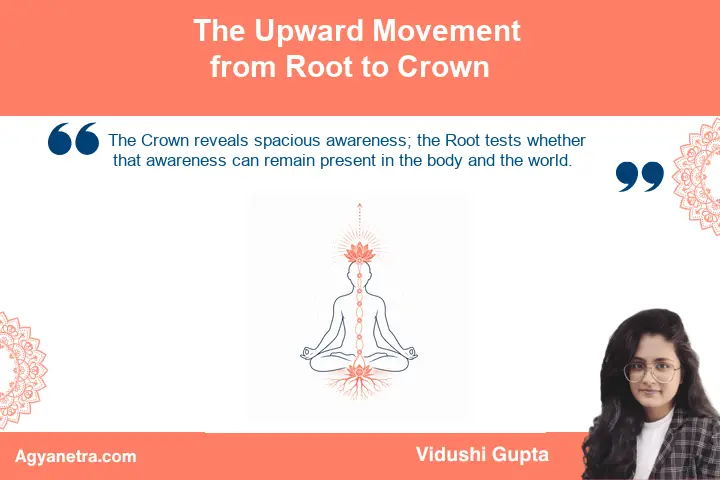 Symbolic movement of consciousness through the chakras from Root to Crown