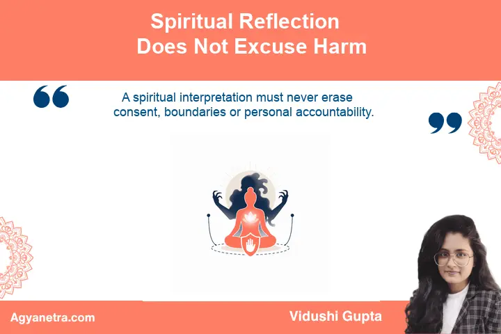 Calm figure maintaining a protective boundary during spiritual reflection