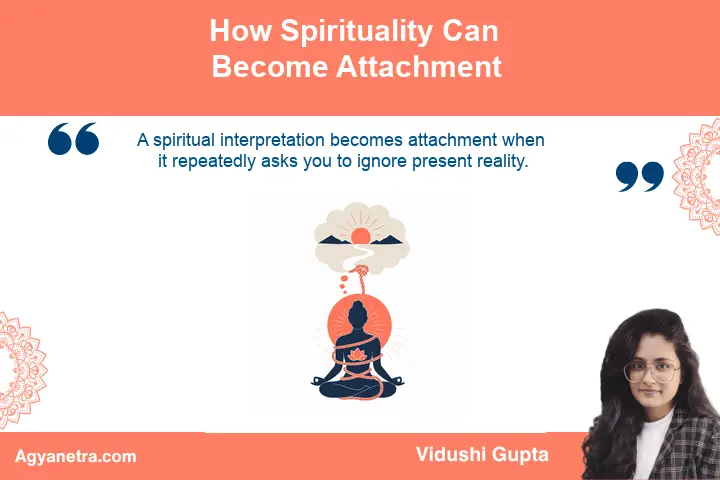 Reflective person distinguishing spiritual insight from emotional attachment
