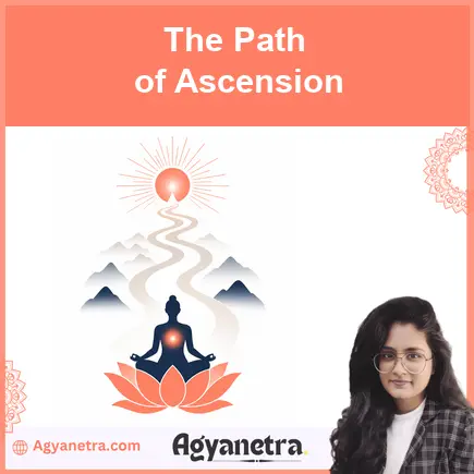 A spiritual seeker following an illuminated path of ascension