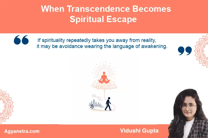 A solitary spiritual seeker becoming disconnected from the world below