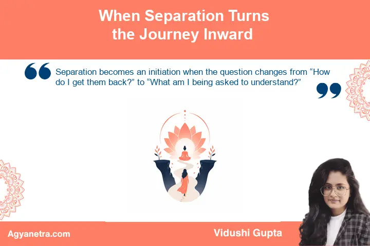 Solitary figure following an inward spiritual path during separation